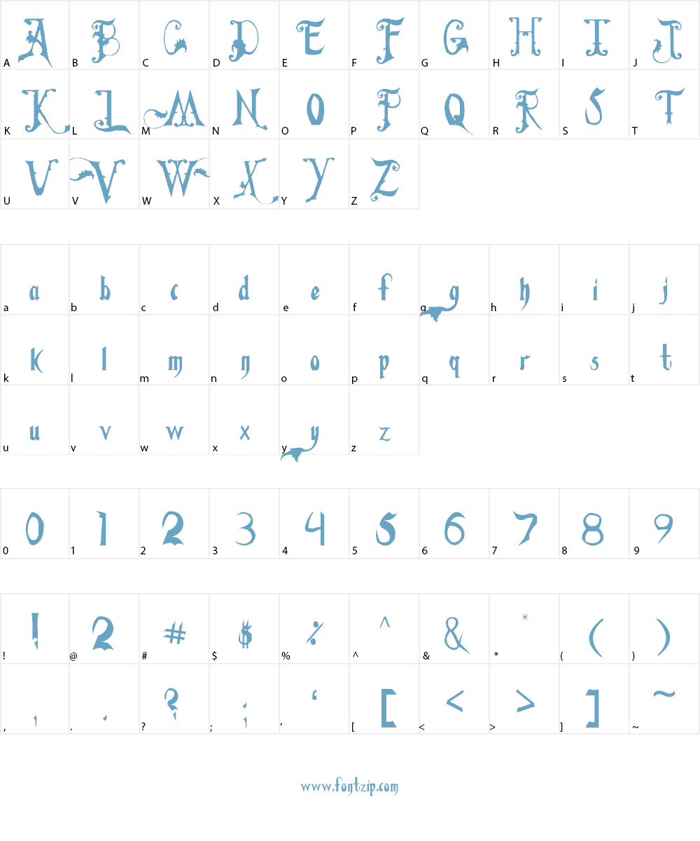 Fiddums Family Font Character
